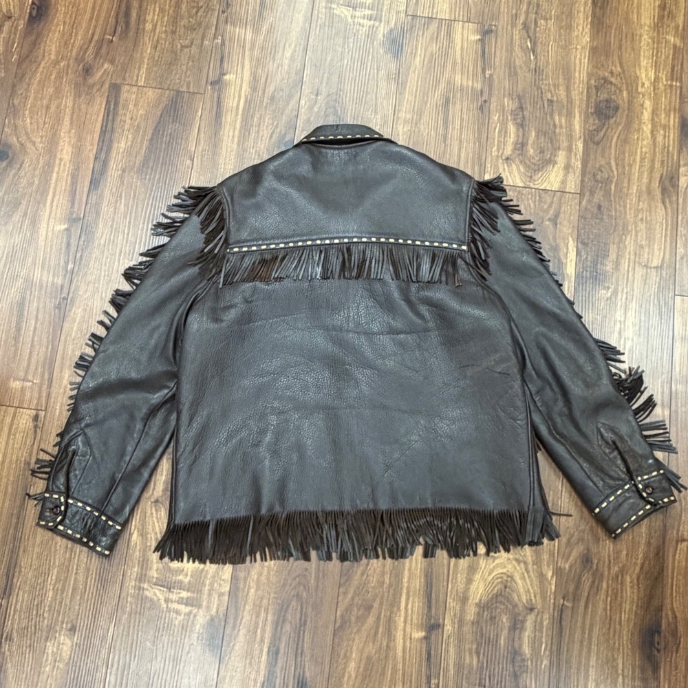 Vintage W.B. Place Deerskin Western Fringe Leather Jacket Talon 1950s Vintage - Picture 6 of 10
